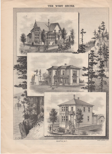 antique lithograph of Seattle, Washington Territory